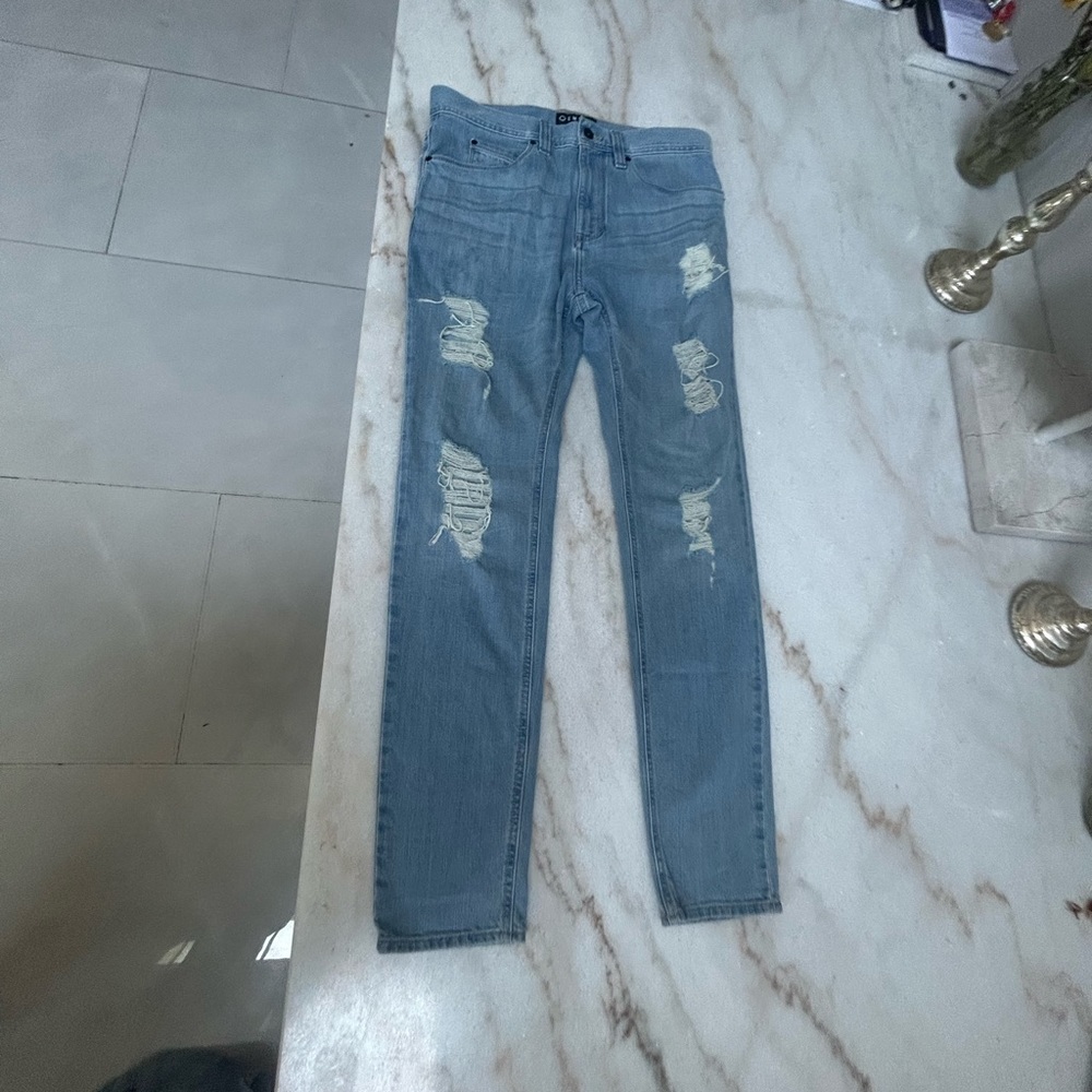 Unisex slim ripped Jeans